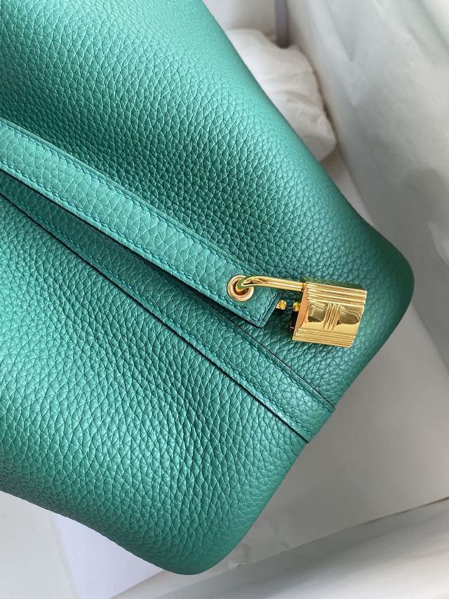 Hermes original togo leather small picotin lock bag HP0018 peacock green