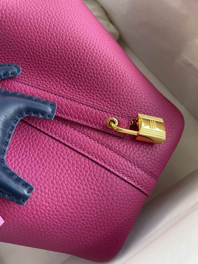 Hermes original togo leather picotin lock bag HP0022 rose purple