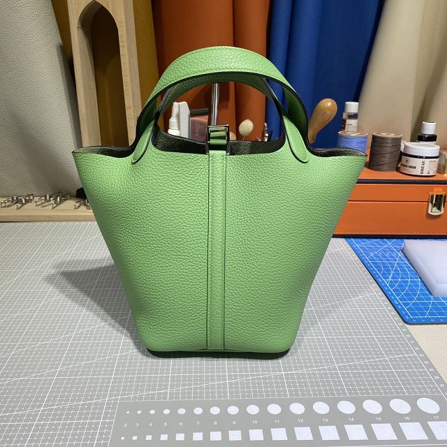 Hermes original togo leather picotin lock bag HP0022 vert criquet