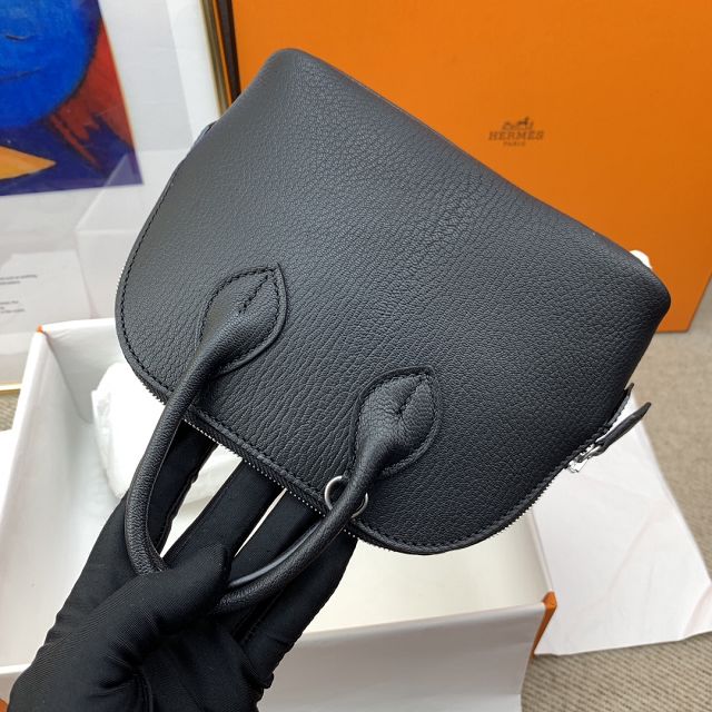 Hermes original chevre leather mini bolide bag H018 black