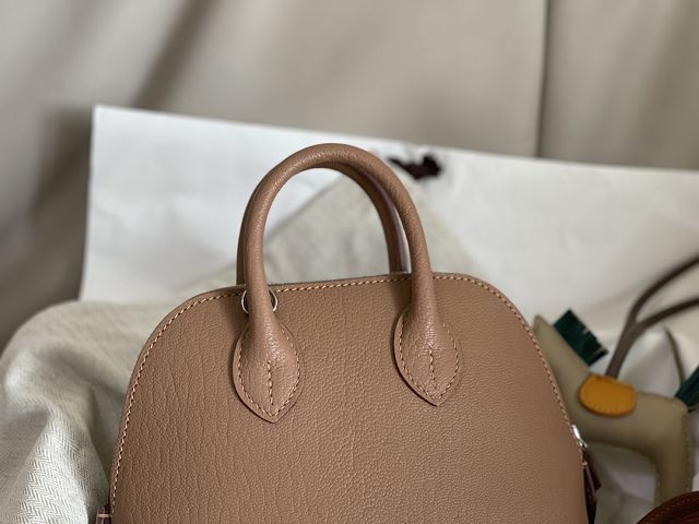 Hermes original chevre leather mini bolide bag H018 quebracho 