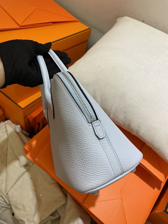 Hermes original togo leather bolide 25 bag B025 blue pale