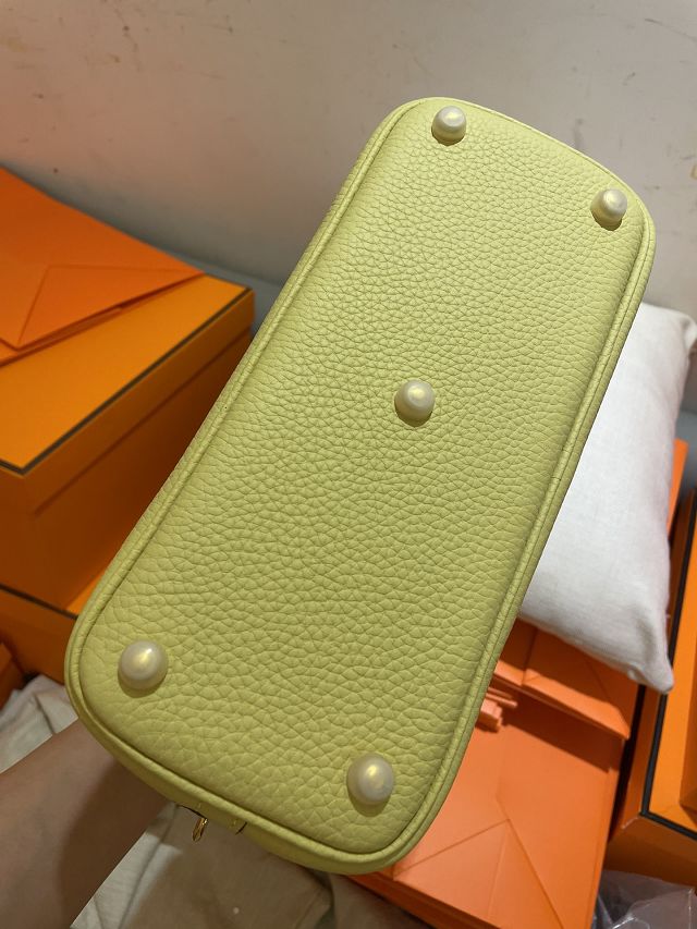 Hermes original togo leather bolide 25 bag B025 jaune poussin