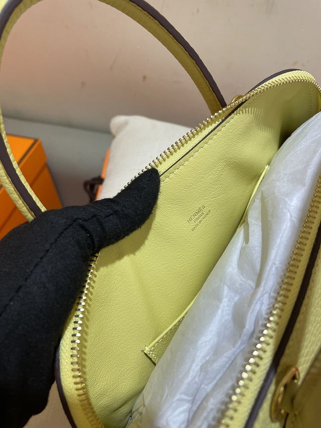 Hermes original togo leather bolide 25 bag B025 jaune poussin