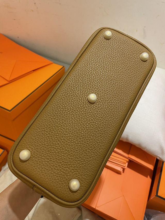 Hermes original togo leather bolide 25 bag B025 sesame