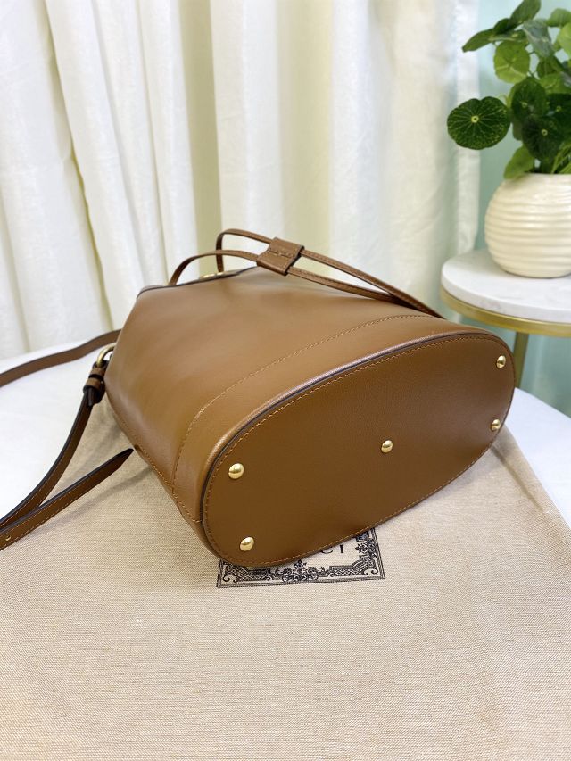 2023 GG original calfskin diana small bucket bag 724652 brown