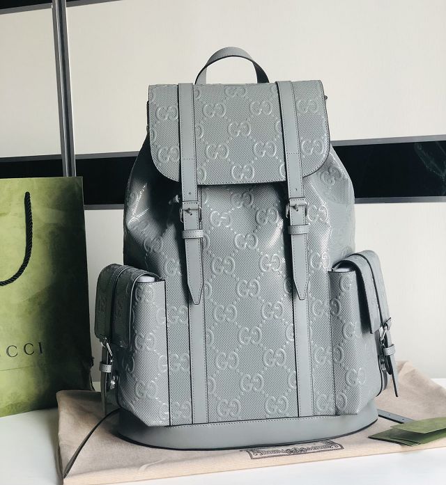 GG original embossed calfskin backpack 625770 grey