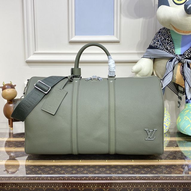 Louis vuitton original calfskin aerogram keepall 50 M21536 khaki