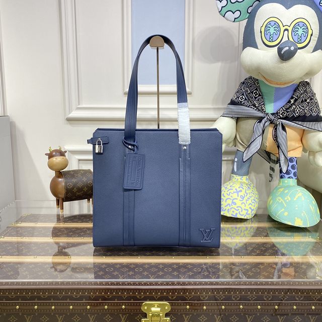 Louis vuitton original calfskin aerogram takeoff tote M21542 blue