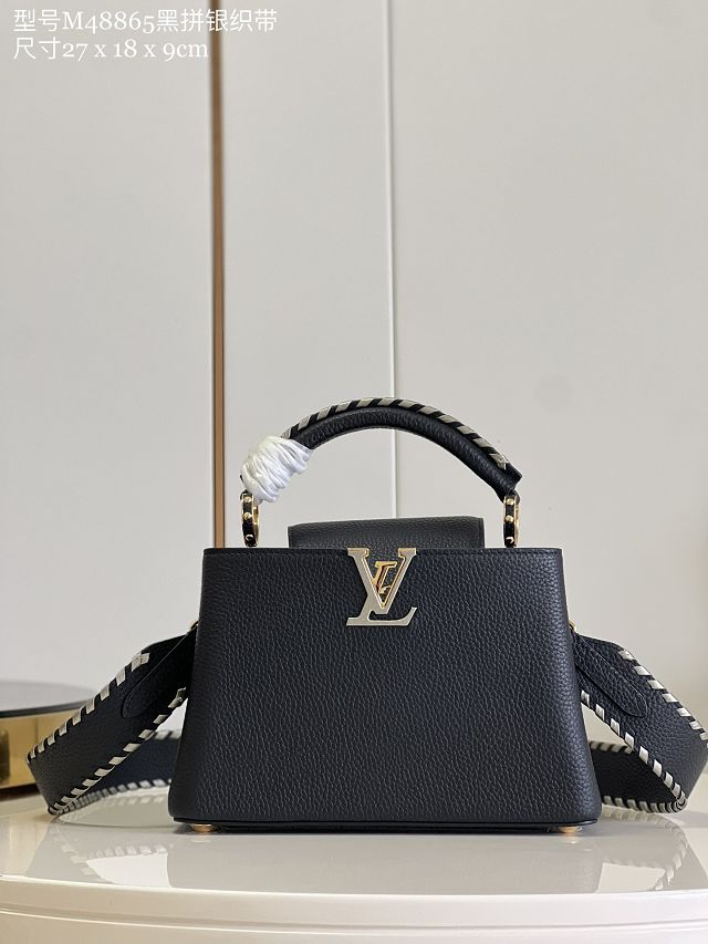 Louis vuitton original calfskin capucines BB handbag M21127 black