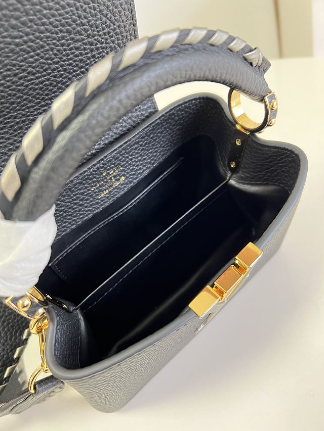 Louis vuitton original calfskin capucines mini handbag M21129 black