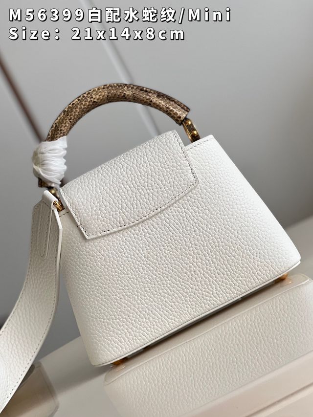 Louis vuitton original calfskin capucines mini handbag M55986 white