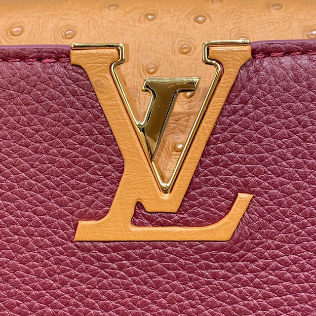 Louis vuitton original calfskin capucines BB handbag M58671 burgundy