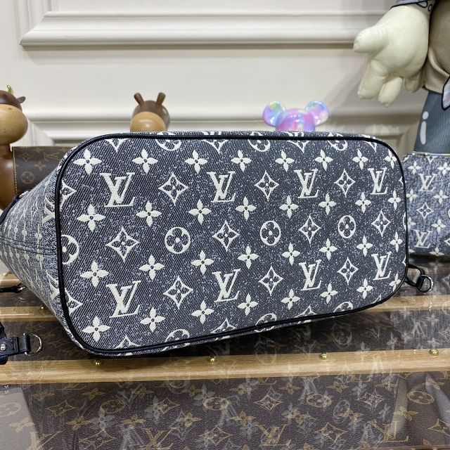 2023 Louis vuitton original denim neverfull mm M21465 grey