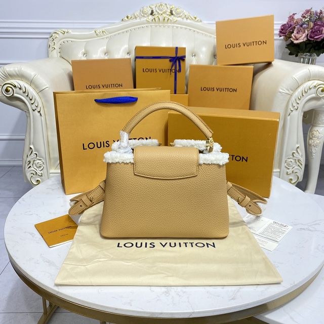 Louis vuitton original calfskin capucines BB handbag M59267 apricot