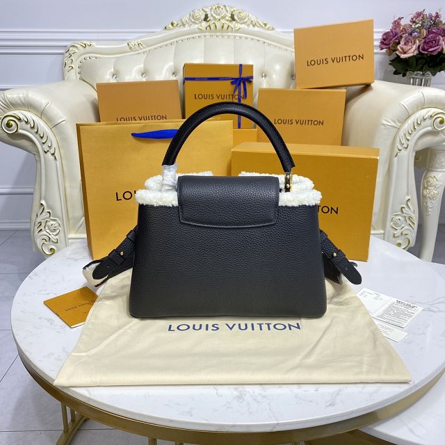 Louis vuitton original calfskin capucines mm handbag M59073 black