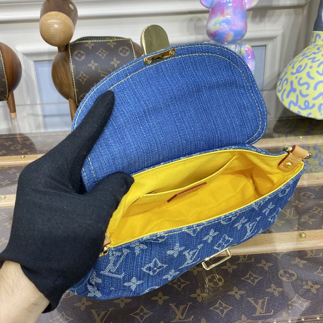 Louis vuitton original denim shoulder bag M95050 blue