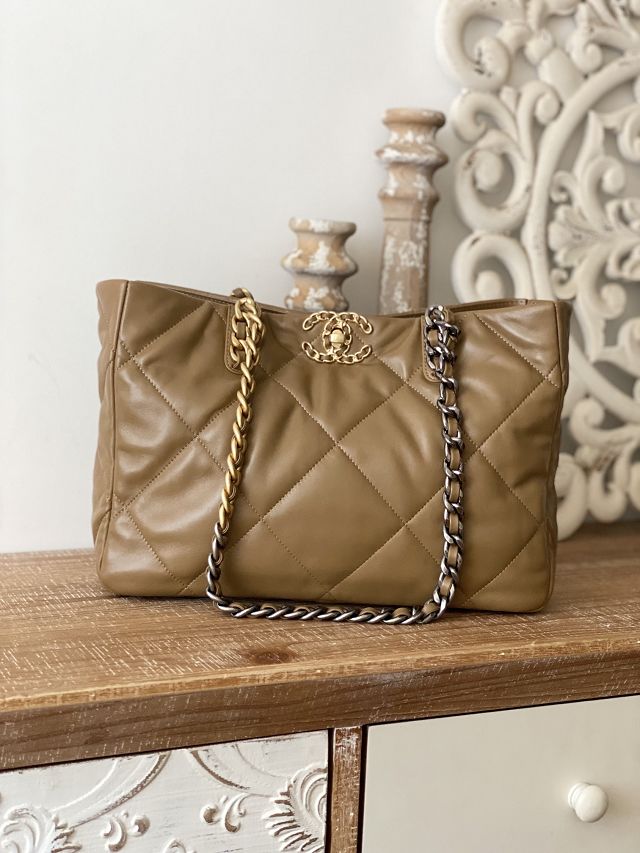 CC original lambskin 19 shopping bag AS3660 brown