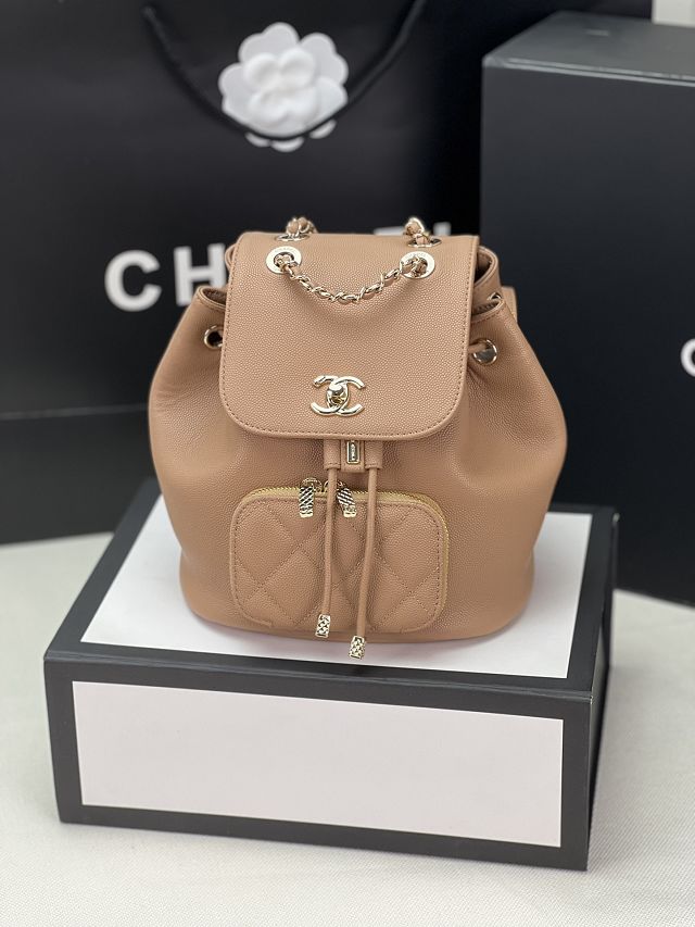 CC original grained calfskin mini backpack AS3530 apricot