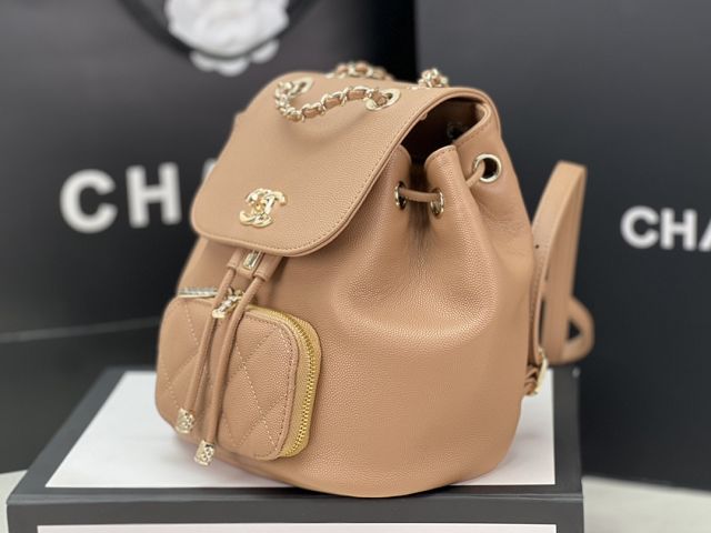 CC original grained calfskin mini backpack AS3530 apricot