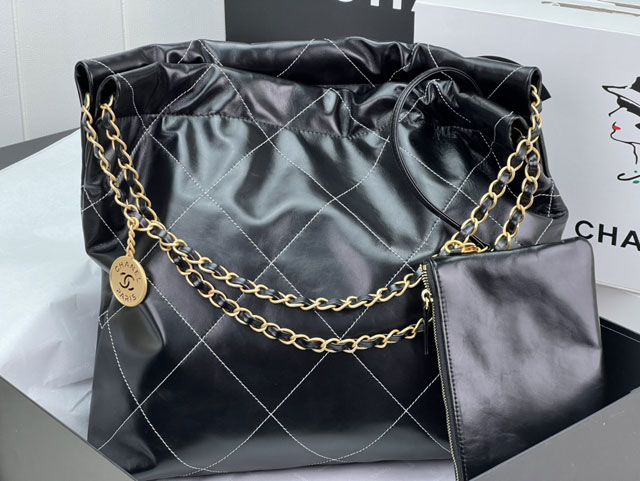CC original calfskin 22 medium handbag AS3261 black&white