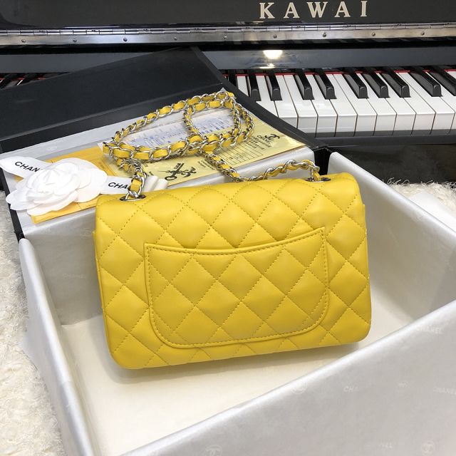 CC original lambskin mini flap bag A69900 yellow