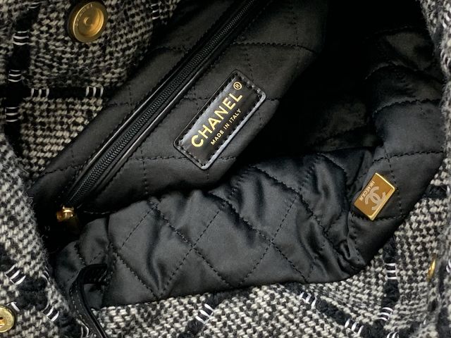 2022 CC original tweed 22 small handbag AS3260 black