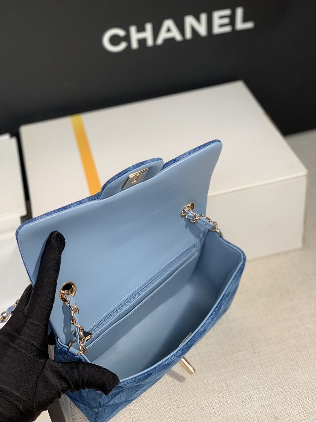 2023 CC original denim mini flap bag A69900 blue