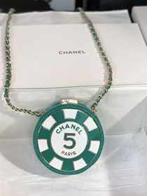CC original enamel clutch with chain AP3074 green