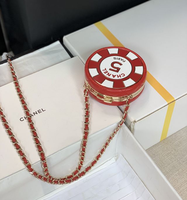 CC original enamel clutch with chain AP3074 red