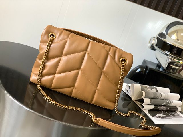 YSL original lambskin puffer small bag 577476 brown