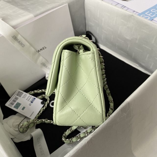 CC original lambskin mini flap bag A69900 light green