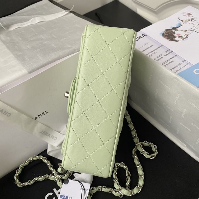 CC original lambskin mini flap bag A69900 light green