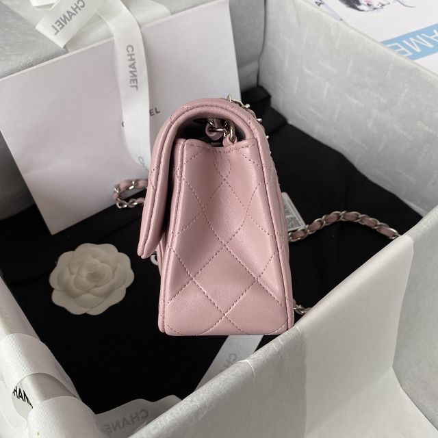 CC original lambskin mini flap bag A69900 light pink