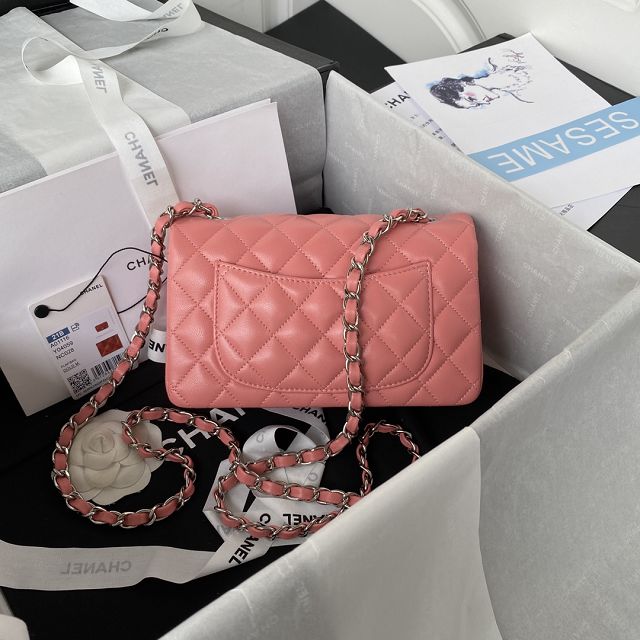 CC original lambskin mini flap bag A69900 pink