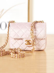CC original velvet mini flap bag AS3442 pink