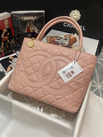 CC original grained calfskin shopping bag AS1804 pink