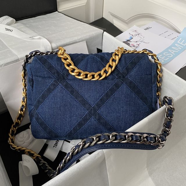 CC original denim 19 small flap bag AS1160 blue