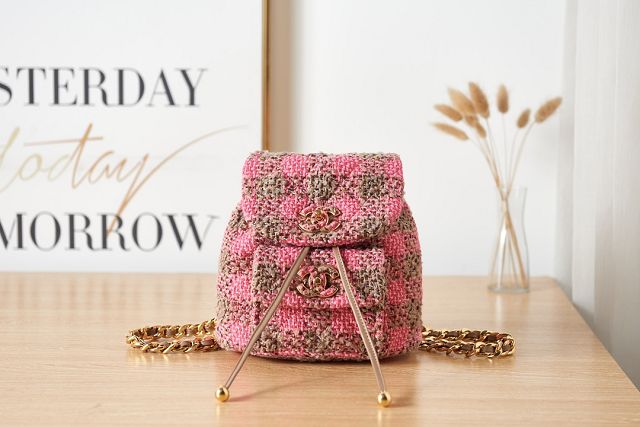 CC original tweed backpack AS3615 pink