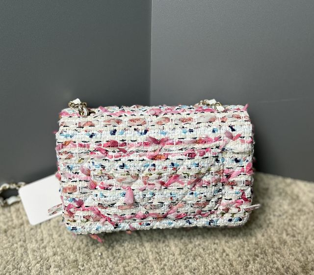 CC original tweed mini flap bag A69900 white&pink