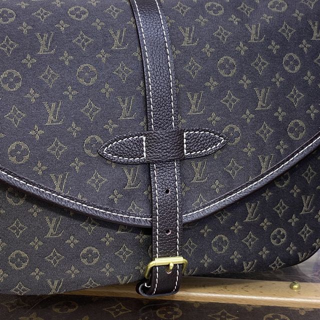 2023 Louis vuitton original monogram denim saumur mm M95227 brown