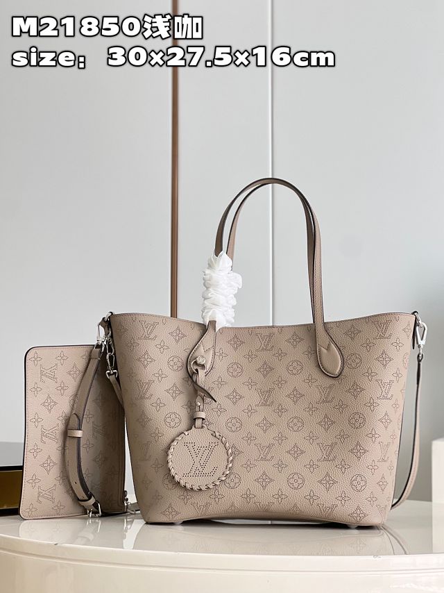 2023 Louis vuitton original mahina calfskin blossom MM tote M21851 galet beige