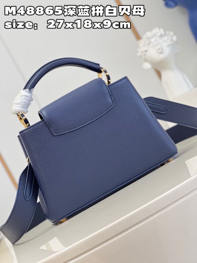 Louis vuitton original calfskin capucines BB handbag M58671 dark blue