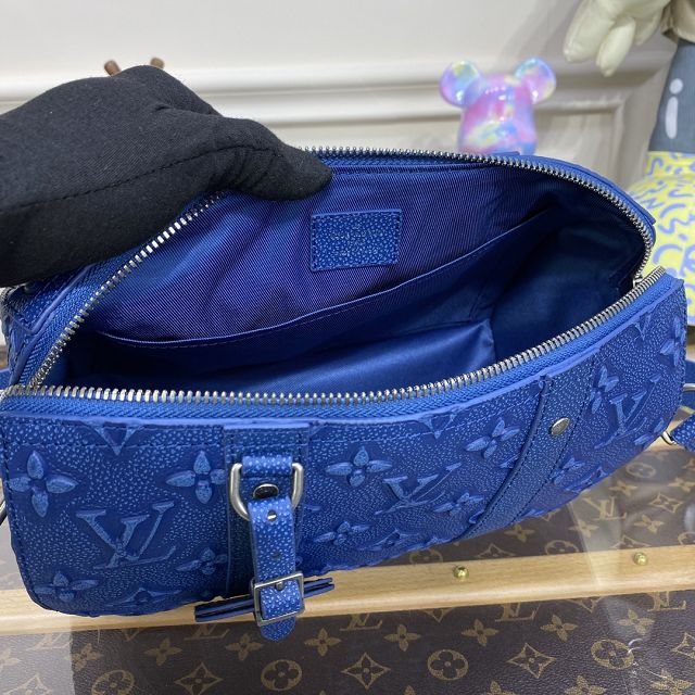 Louis vuitton original calfskin city keepall M21448 blue