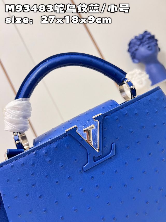 Louis vuitton original ostrich calfskin capucines BB handbag M48865 blue