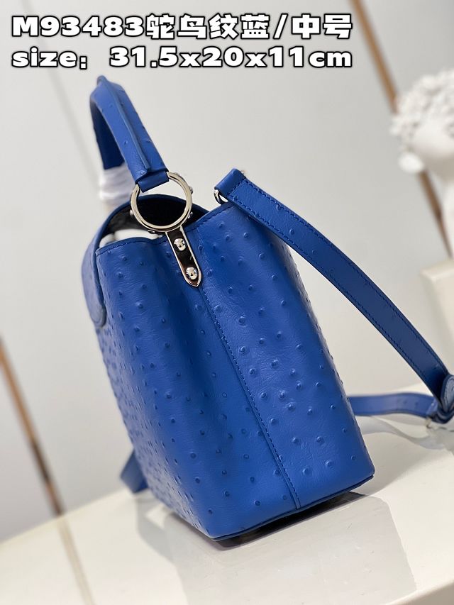 Louis vuitton original ostrich calfskin capucines mm handbag M59883 blue