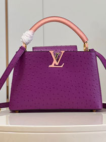 Louis vuitton original ostrich calfskin capucines mm handbag M59883 purple