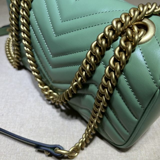 GG original calfskin marmont mini bag 446744 light green