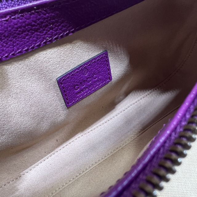 2023 GG original calfskin aphrodite shoulder bag 739076 purple