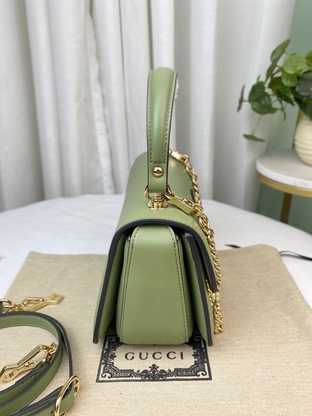 2023 GG original calfskin blondie top handle bag 735101 green